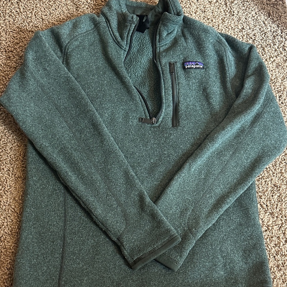 Patagonia Green Zip-Up Fleece Pullover